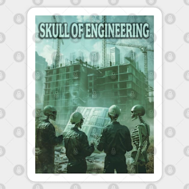 Skull of Engineering Sticker by Dec69 Studio